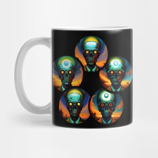 Five Robots Round and Round Mug